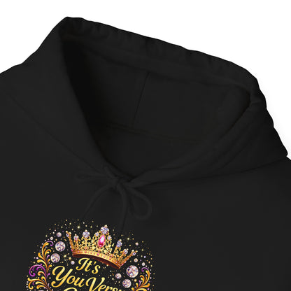 Queen Vibes Hoodie — Floral Crown "You Are Enough" Motivational Sweatshirt