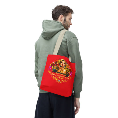 Tote Bag — "In the End, Good Women Win" Glamour Graphic Tote Blonde