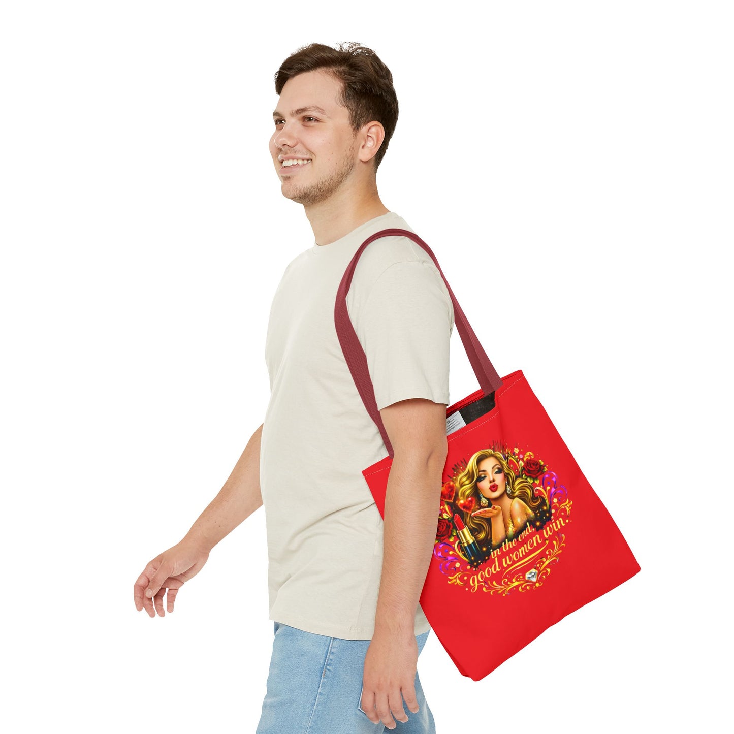 Tote Bag — "In the End, Good Women Win" Glamour Graphic Tote Blonde