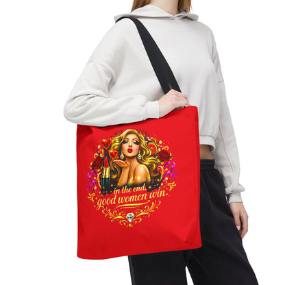 Tote Bag — "In the End, Good Women Win" Glamour Graphic Tote Blonde
