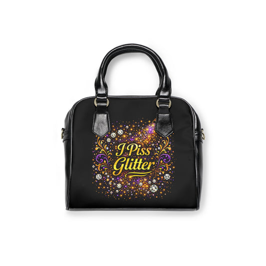 I Piss Glitter Shoulder Handbag – Funny Sparkle Tote for Women
