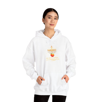 Peach Aesthetic Hoodie — Golden Script Heart Design