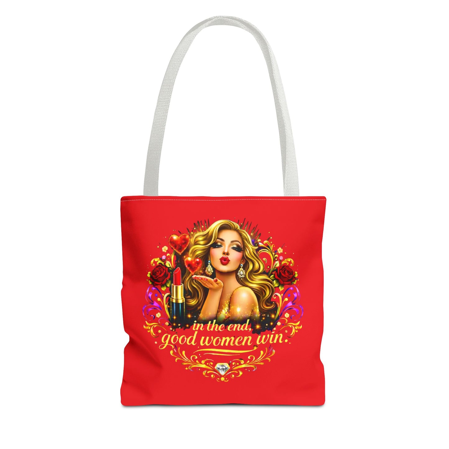 Tote Bag — "In the End, Good Women Win" Glamour Graphic Tote Blonde