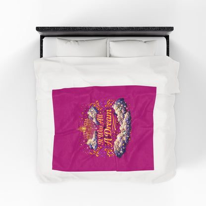 Dreamy Velveteen Plush Blanket - "It Was All A Dream" Cloud & Chandelier Design