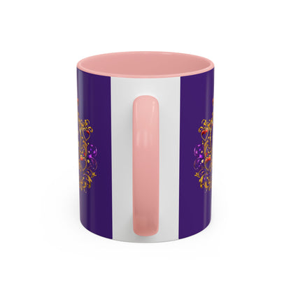 Life Is the Occasion Gold Heart Accent Coffee Mug — Inspirational Purple 11/15oz