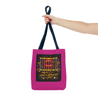 Tote Bag — "My Ex Resides in Spiritual Jail" Decorative Heart Cage Tote