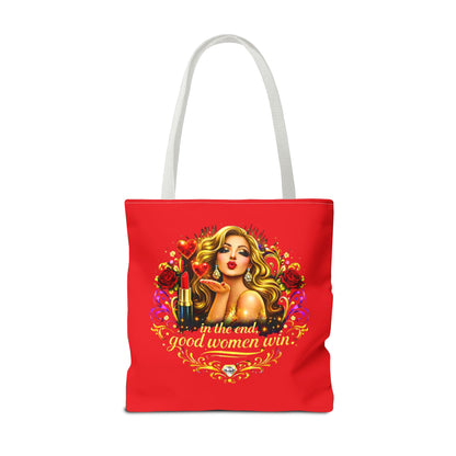Tote Bag — "In the End, Good Women Win" Glamour Graphic Tote Blonde