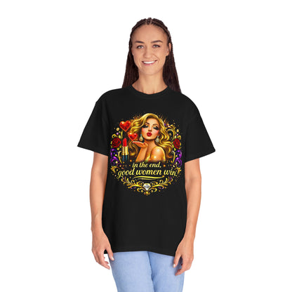 Glam Girl Graphic T‑Shirt — Vintage Pinup Lipstick Design (Good in Makeup)