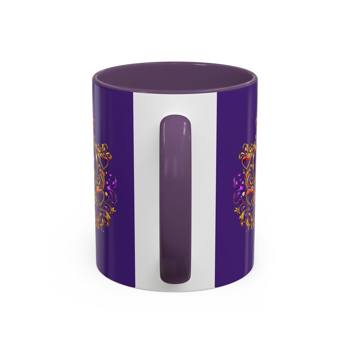Life Is the Occasion Gold Heart Accent Coffee Mug — Inspirational Purple 11/15oz