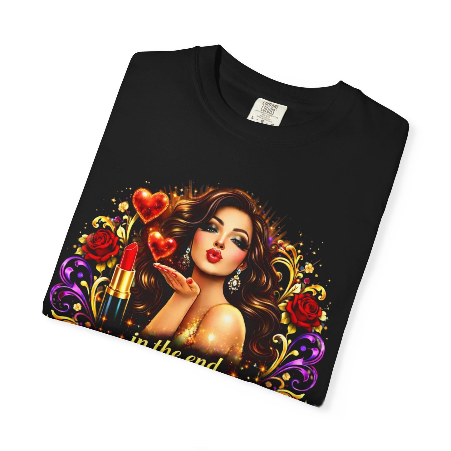 Valentine Pin-Up Girl Tee — Retro Glam Love Graphic T-Shirt