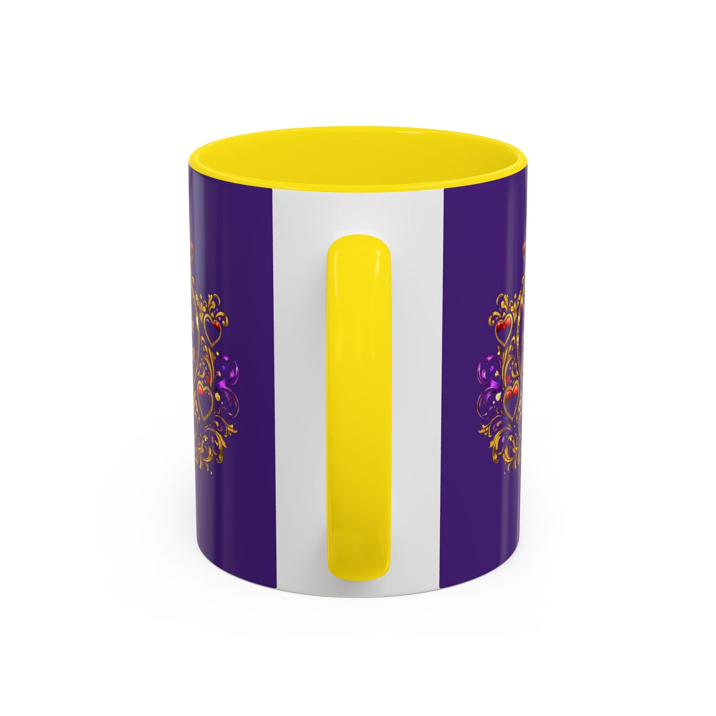 Life Is the Occasion Gold Heart Accent Coffee Mug — Inspirational Purple 11/15oz