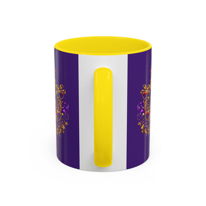 Life Is the Occasion Gold Heart Accent Coffee Mug — Inspirational Purple 11/15oz