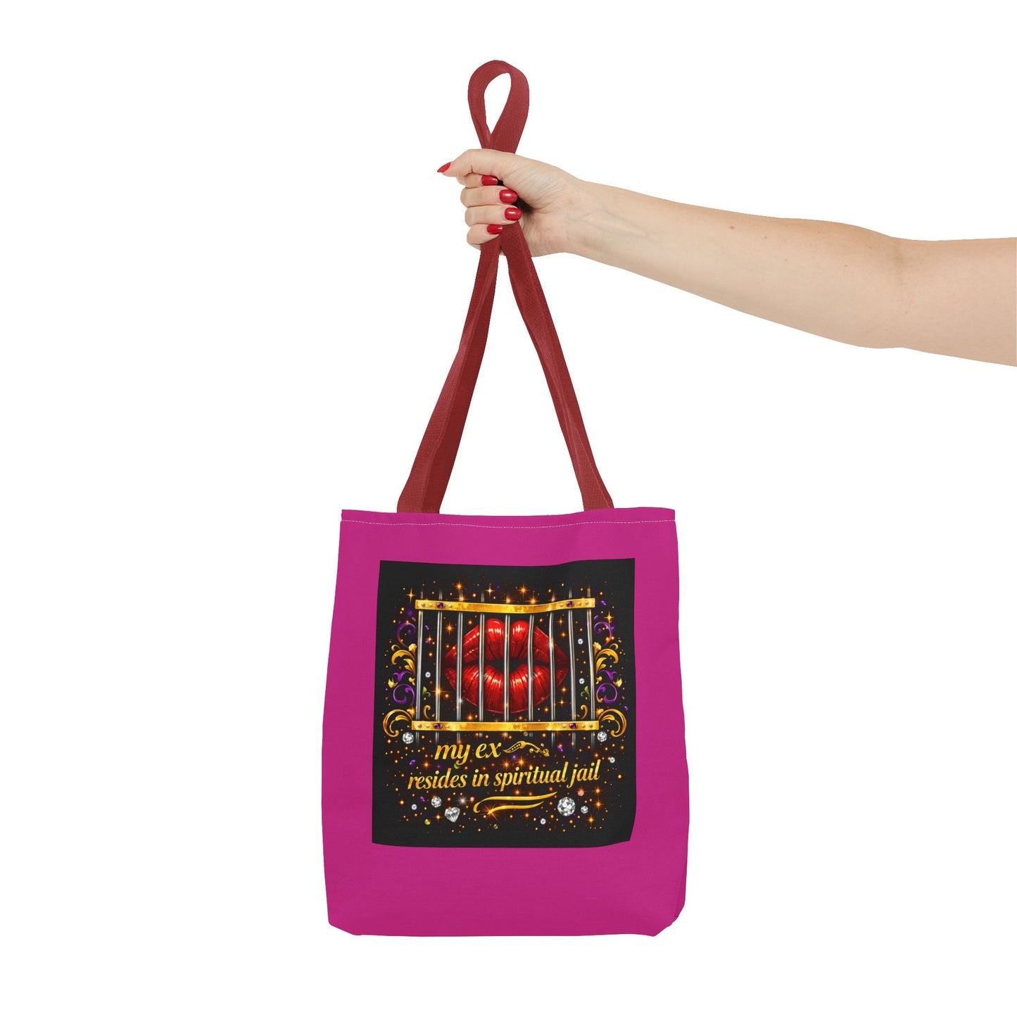 Tote Bag — "My Ex Resides in Spiritual Jail" Decorative Heart Cage Tote
