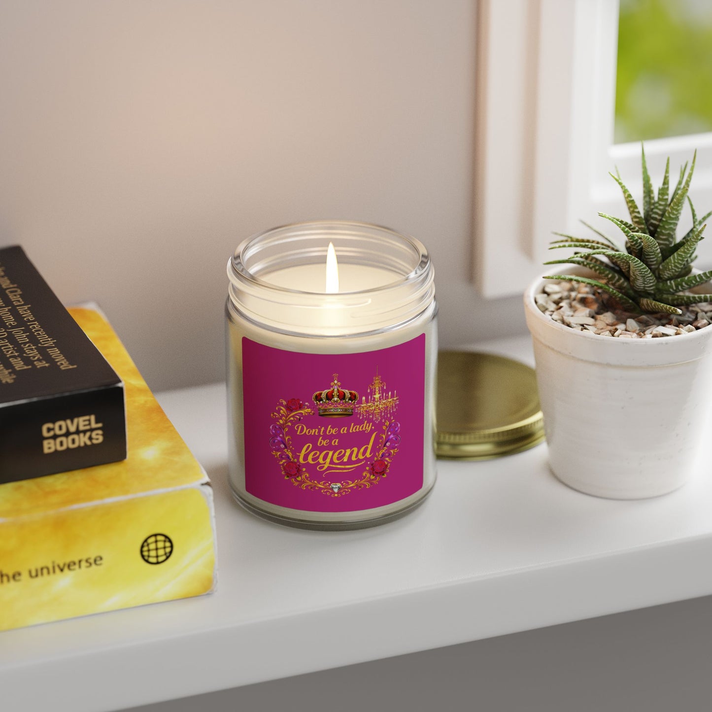 Coconut Apricot Scented Candle — "Don't Be a Lady, Be a Legend" (4oz/9oz)