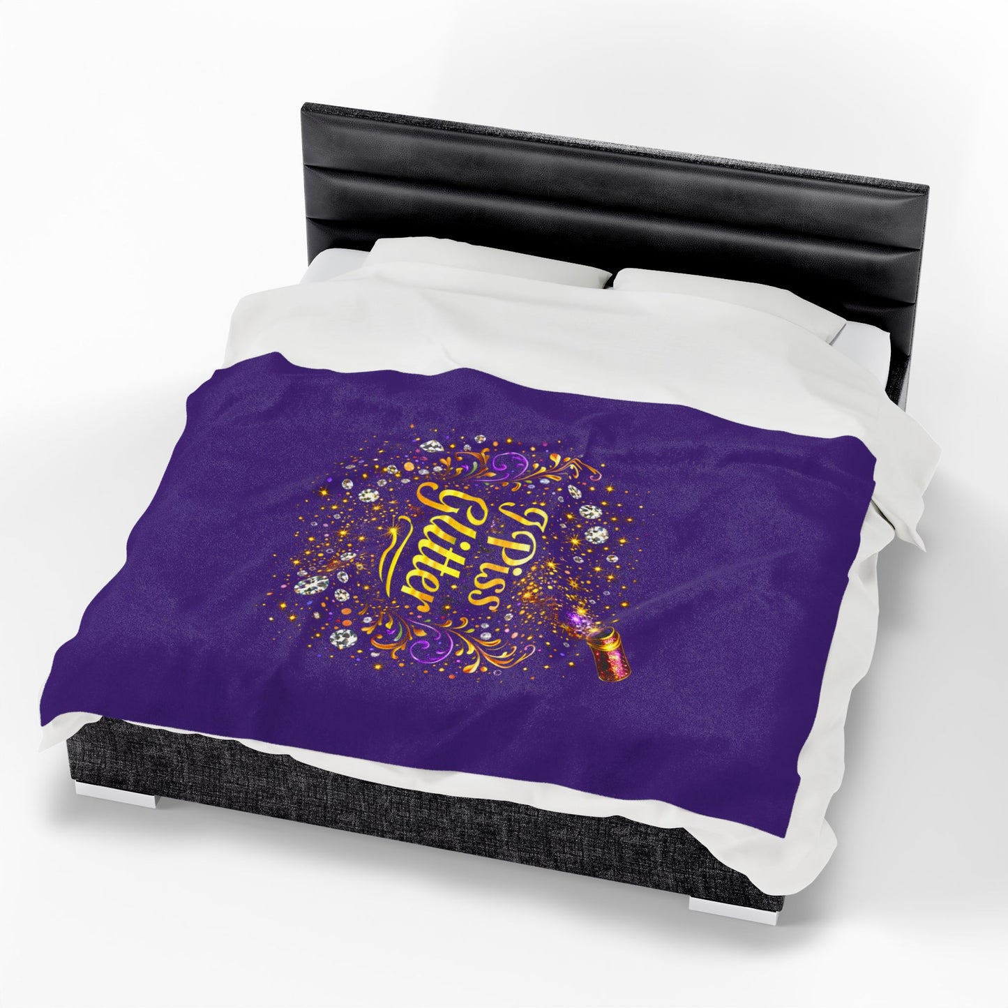 Velveteen Plush Blanket — "I Piss Glitter" Sparkle Throw for Fun, Sassy Gift