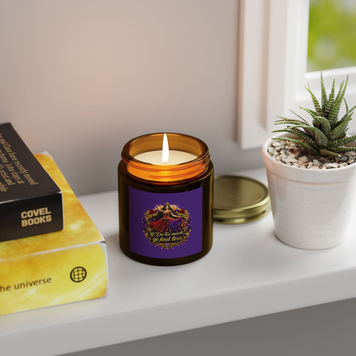 Coconut Apricot Scented Candle — "If I’m too much, go find less" (4oz & 9oz) Brunette