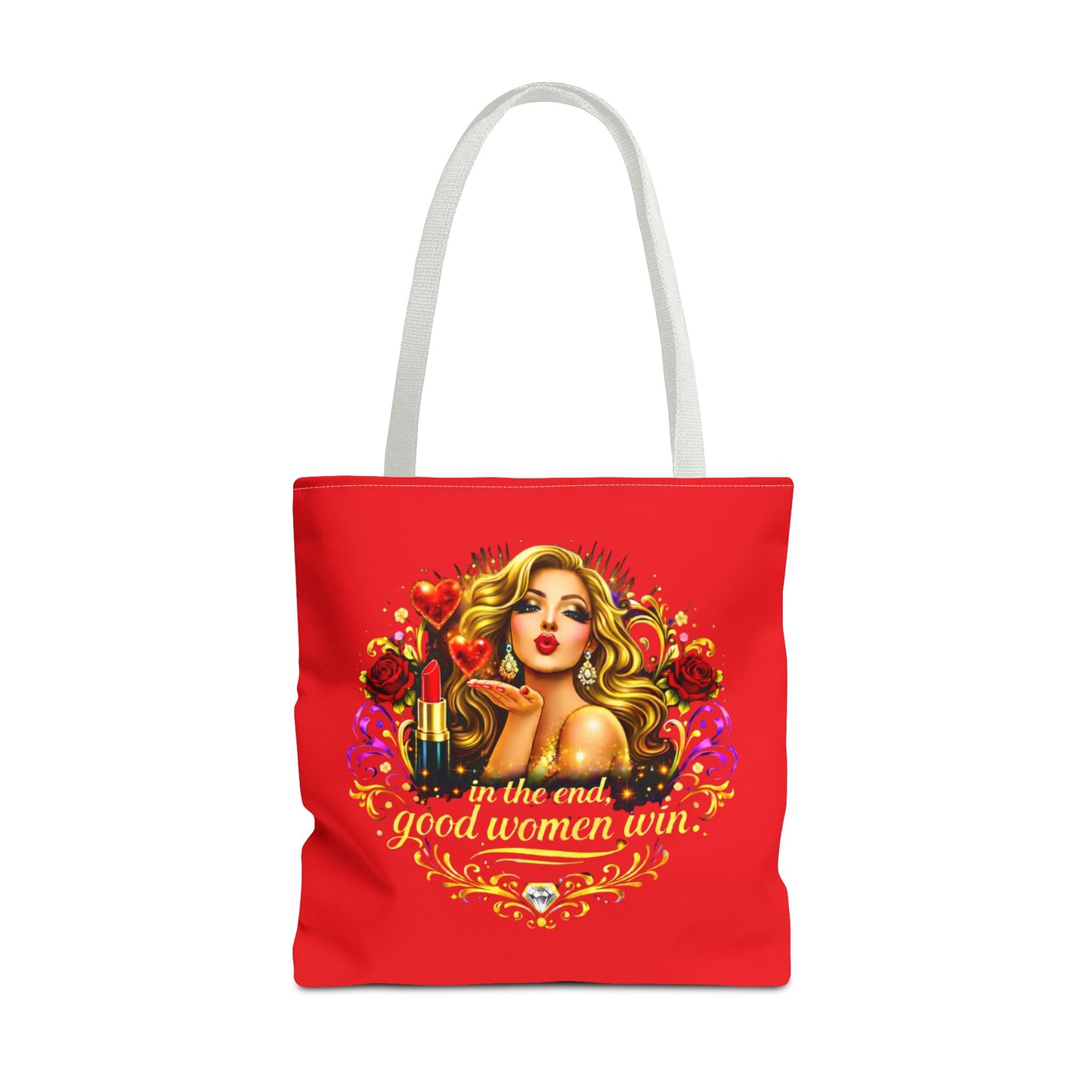 Tote Bag — "In the End, Good Women Win" Glamour Graphic Tote Blonde