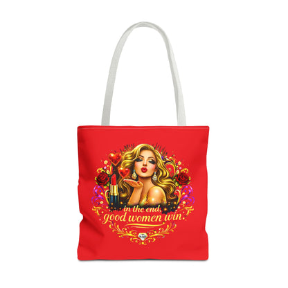Tote Bag — "In the End, Good Women Win" Glamour Graphic Tote Blonde