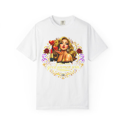 Glam Girl Graphic T‑Shirt — Vintage Pinup Lipstick Design (Good in Makeup)