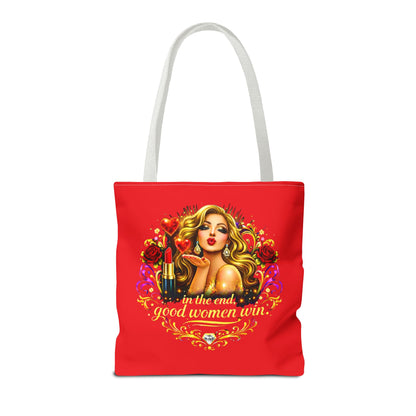 Tote Bag — "In the End, Good Women Win" Glamour Graphic Tote Blonde