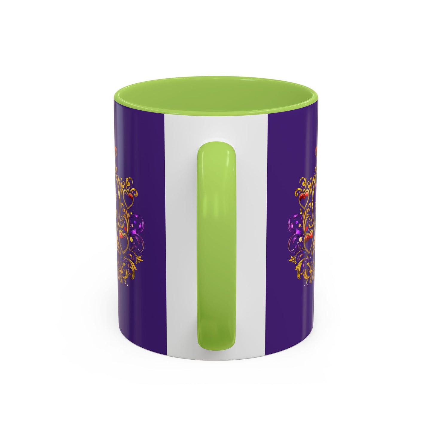 Life Is the Occasion Gold Heart Accent Coffee Mug — Inspirational Purple 11/15oz