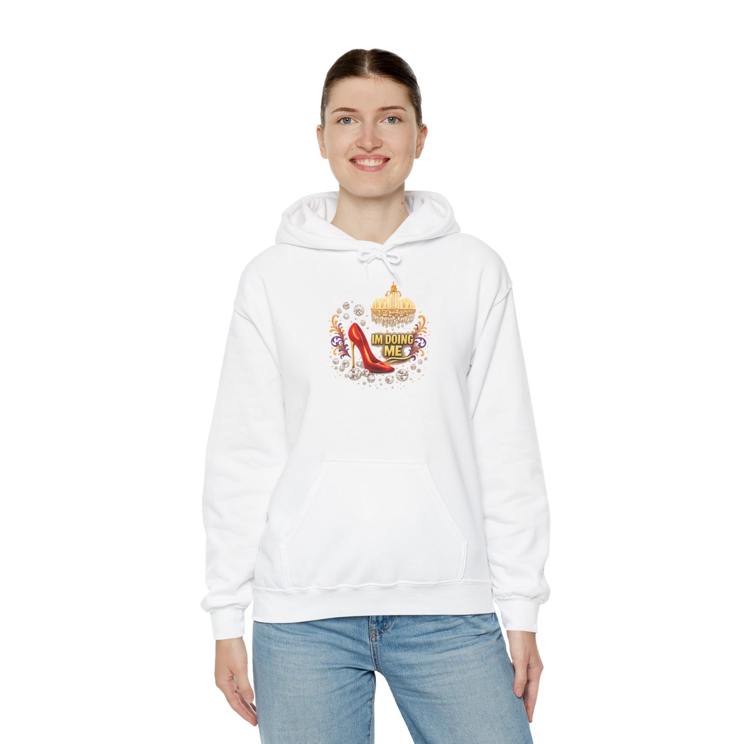 Hoodie — 'I'm Doing Me' High Heel Crown Graphic Hooded Sweatshirt