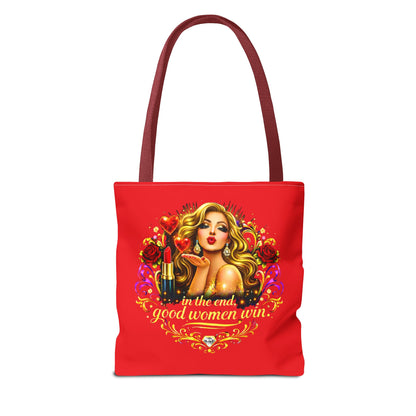 Tote Bag — "In the End, Good Women Win" Glamour Graphic Tote Blonde