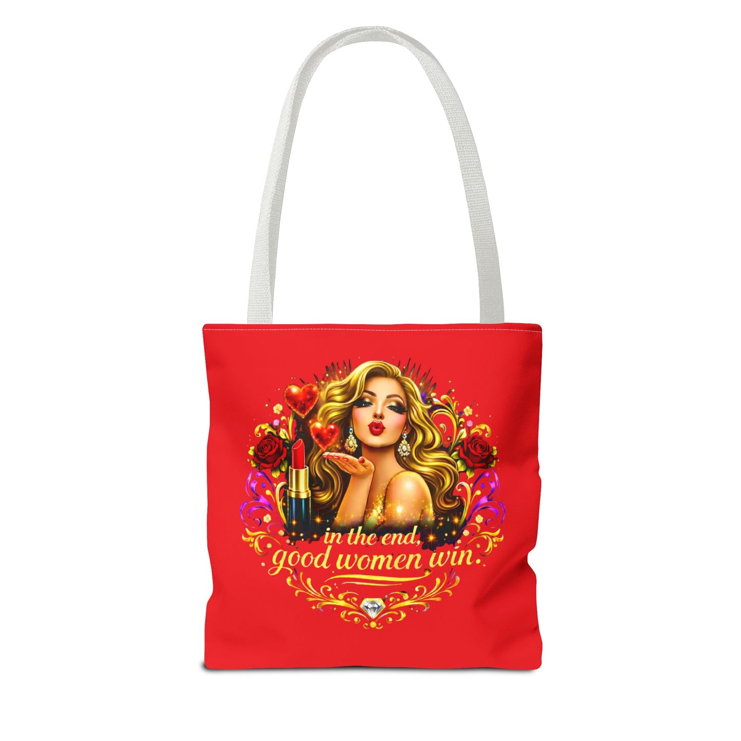 Tote Bag — "In the End, Good Women Win" Glamour Graphic Tote Blonde