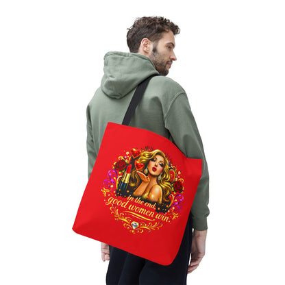 Tote Bag — "In the End, Good Women Win" Glamour Graphic Tote Blonde