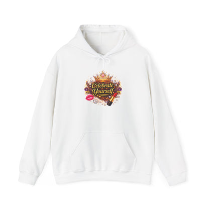 Celebrate Yourself Hoodie — Self-Love Crown Graphic Pullover