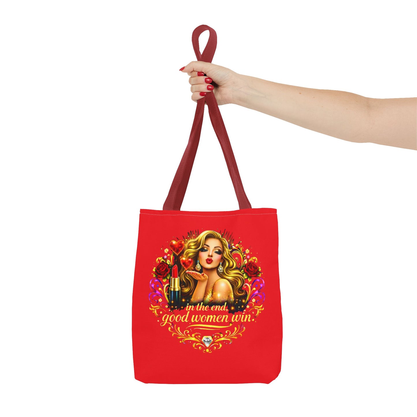 Tote Bag — "In the End, Good Women Win" Glamour Graphic Tote Blonde