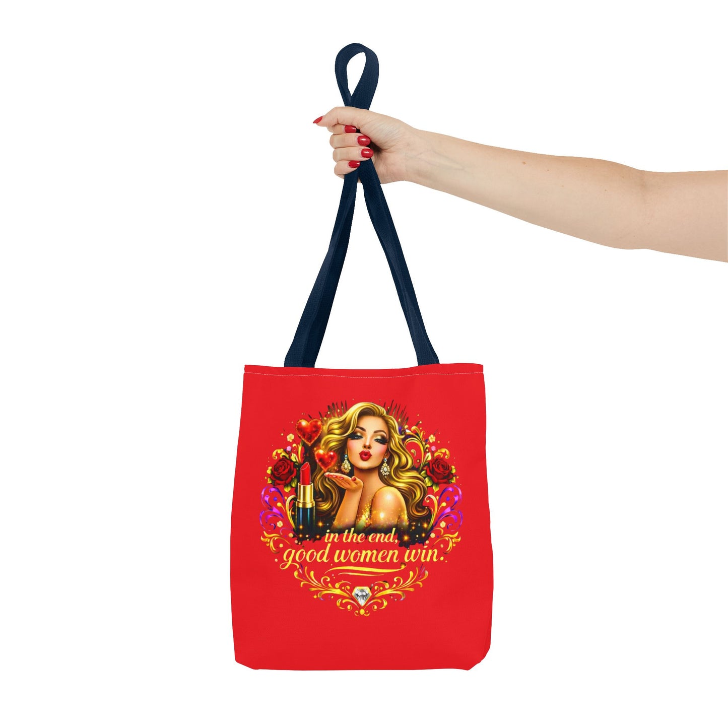 Tote Bag — "In the End, Good Women Win" Glamour Graphic Tote Blonde