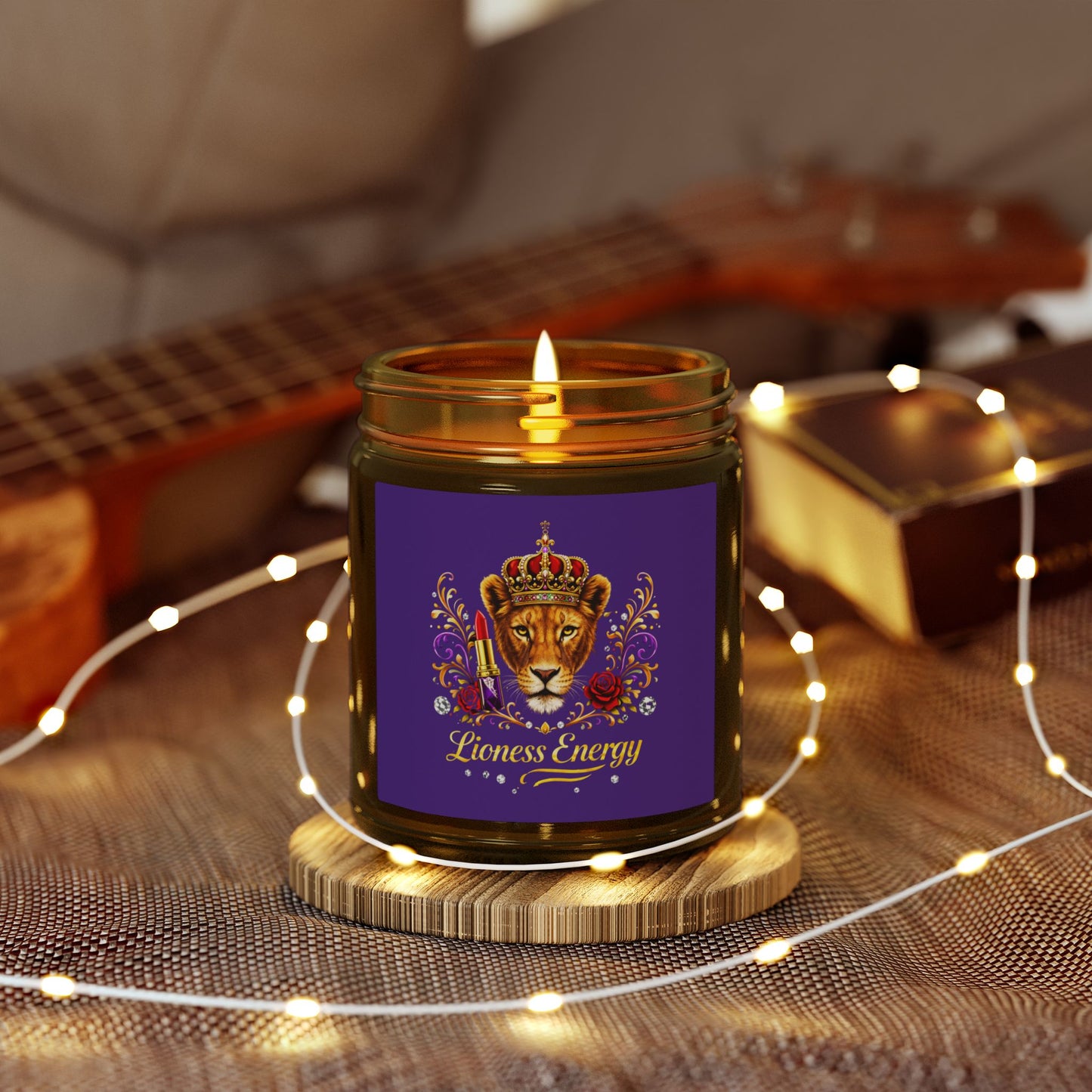 Lioness Energy Soy Candle — Coconut Apricot Wax (4oz & 9oz)