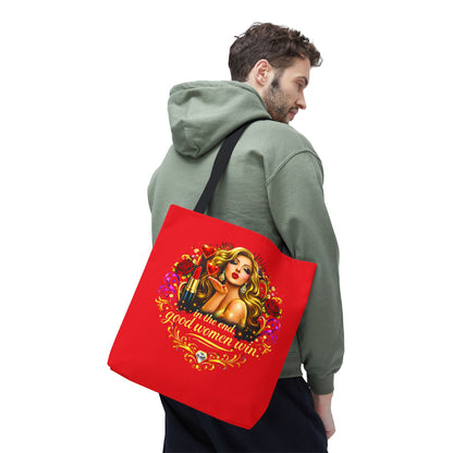 Tote Bag — "In the End, Good Women Win" Glamour Graphic Tote Blonde