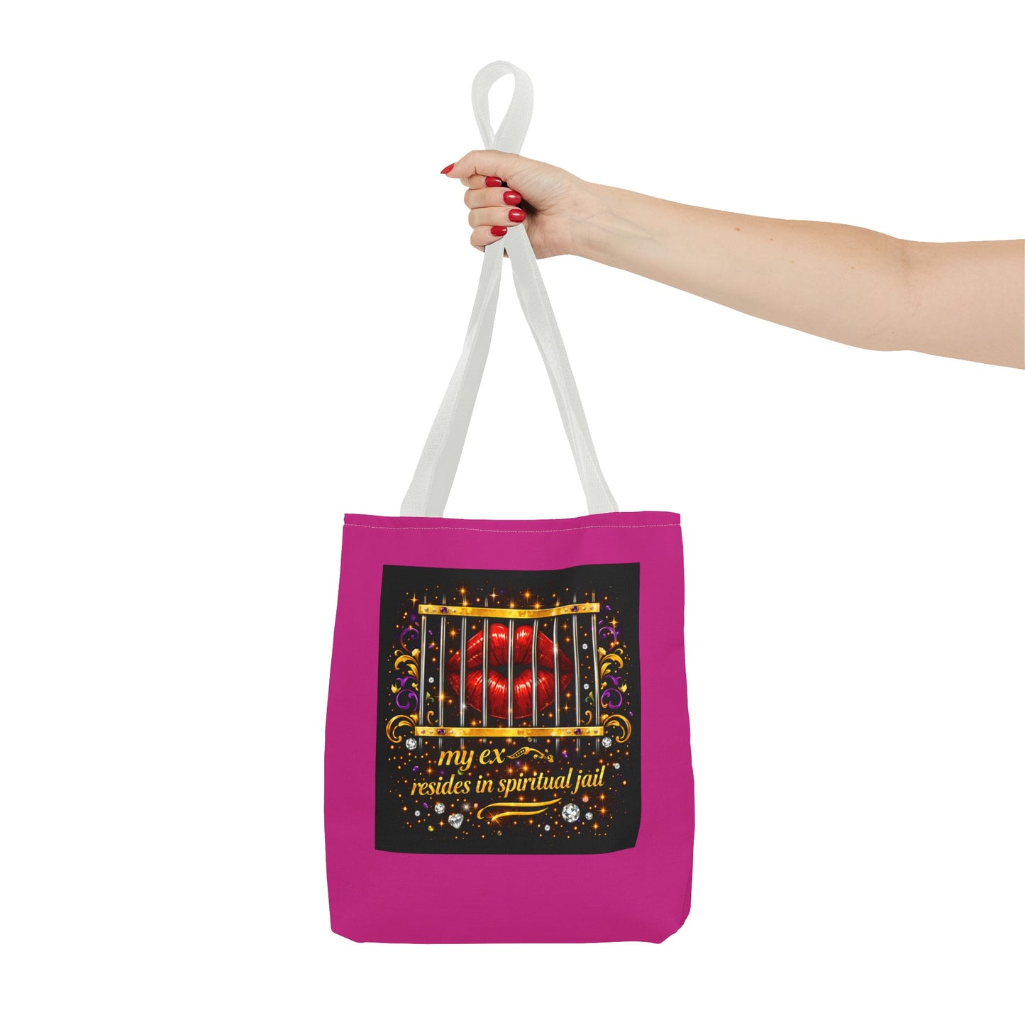 Tote Bag — "My Ex Resides in Spiritual Jail" Decorative Heart Cage Tote