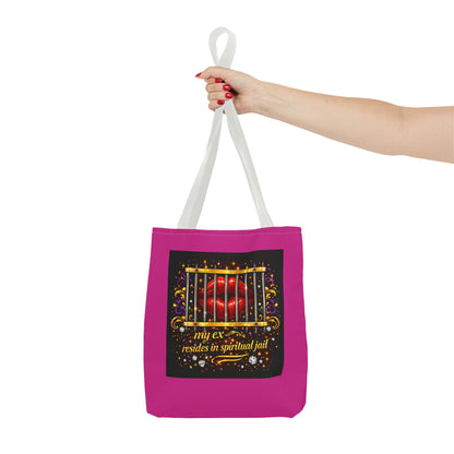 Tote Bag — "My Ex Resides in Spiritual Jail" Decorative Heart Cage Tote
