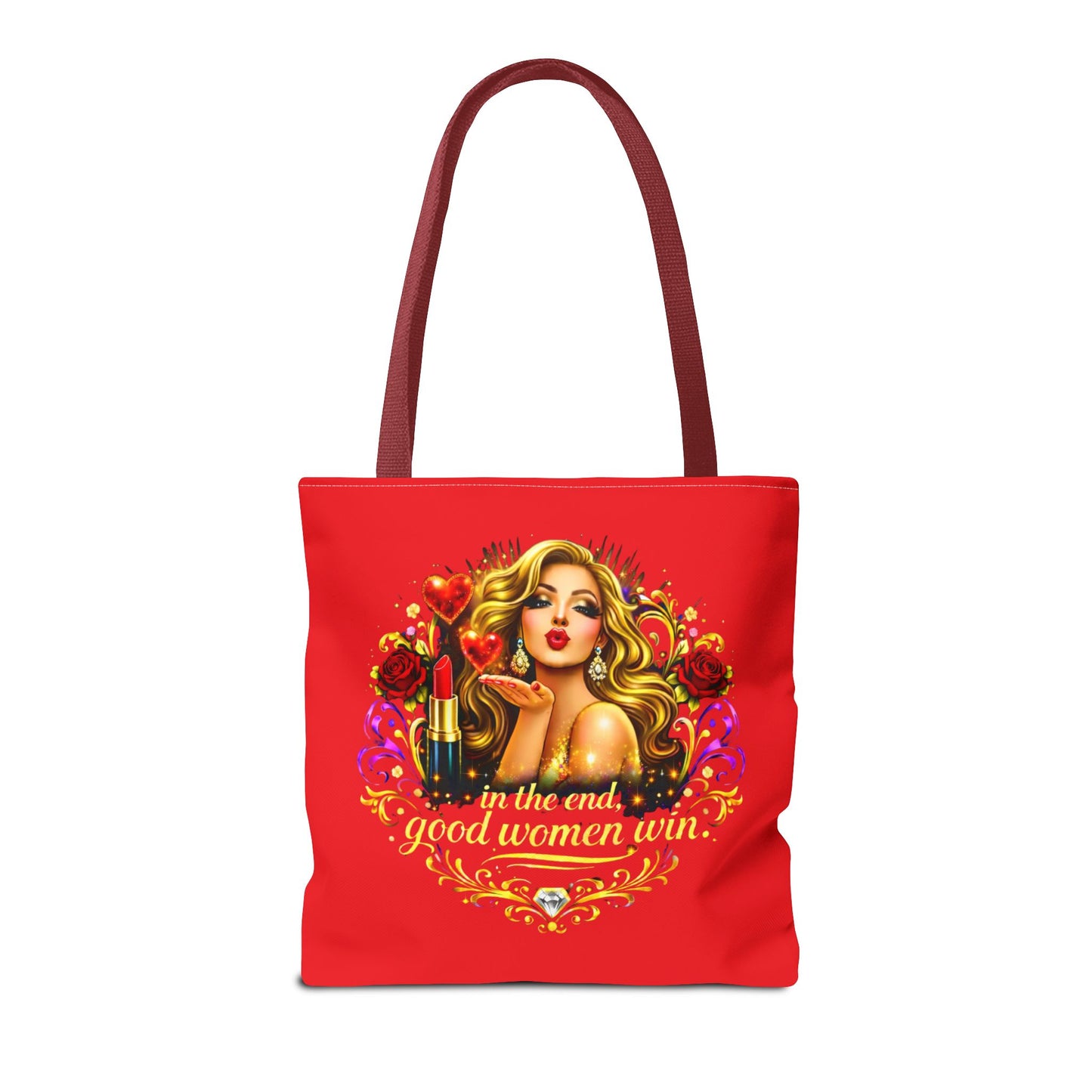 Tote Bag — "In the End, Good Women Win" Glamour Graphic Tote Blonde