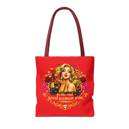 Tote Bag — "In the End, Good Women Win" Glamour Graphic Tote Blonde