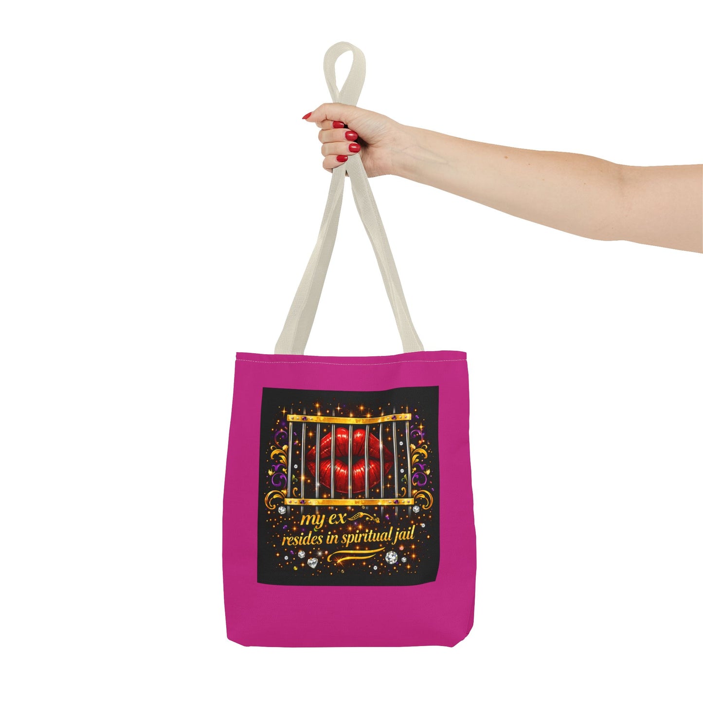 Tote Bag — "My Ex Resides in Spiritual Jail" Decorative Heart Cage Tote