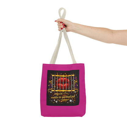 Tote Bag — "My Ex Resides in Spiritual Jail" Decorative Heart Cage Tote