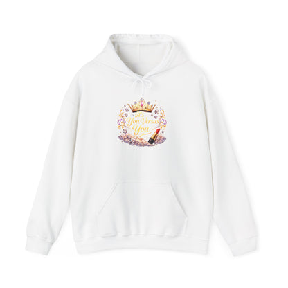 Queen Vibes Hoodie — Floral Crown "You Are Enough" Motivational Sweatshirt