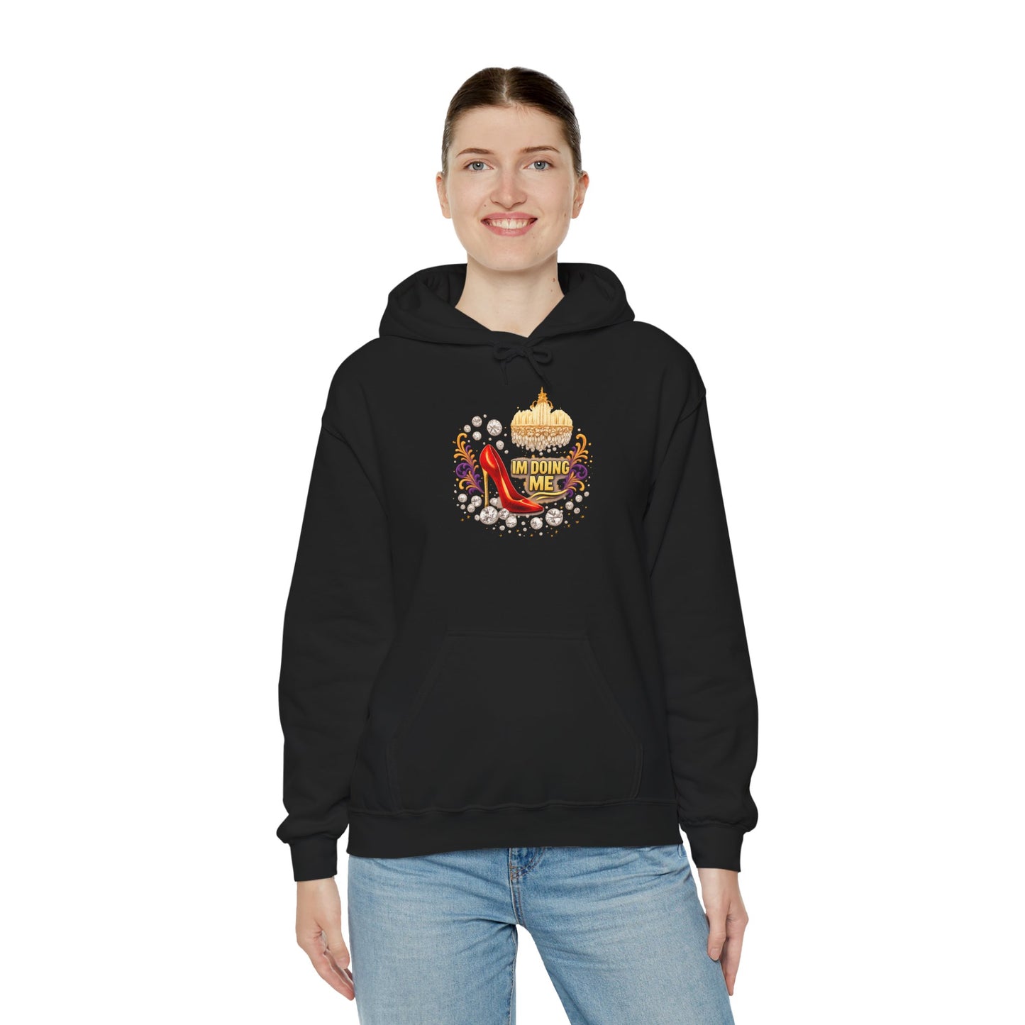 Hoodie — 'I'm Doing Me' High Heel Crown Graphic Hooded Sweatshirt