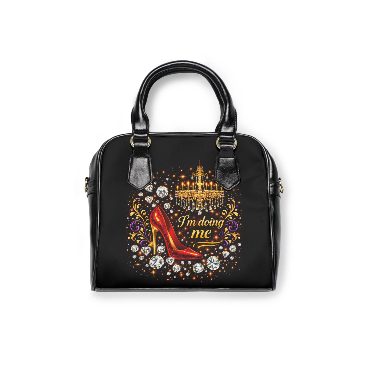 Shoulder Handbag — "I'm Doing Me" Red Stiletto Glam Handbag
