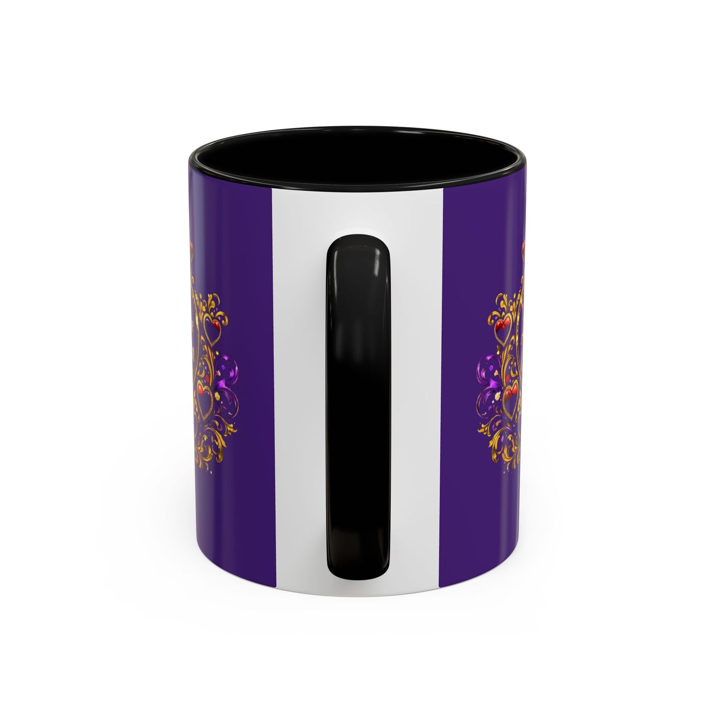Life Is the Occasion Gold Heart Accent Coffee Mug — Inspirational Purple 11/15oz
