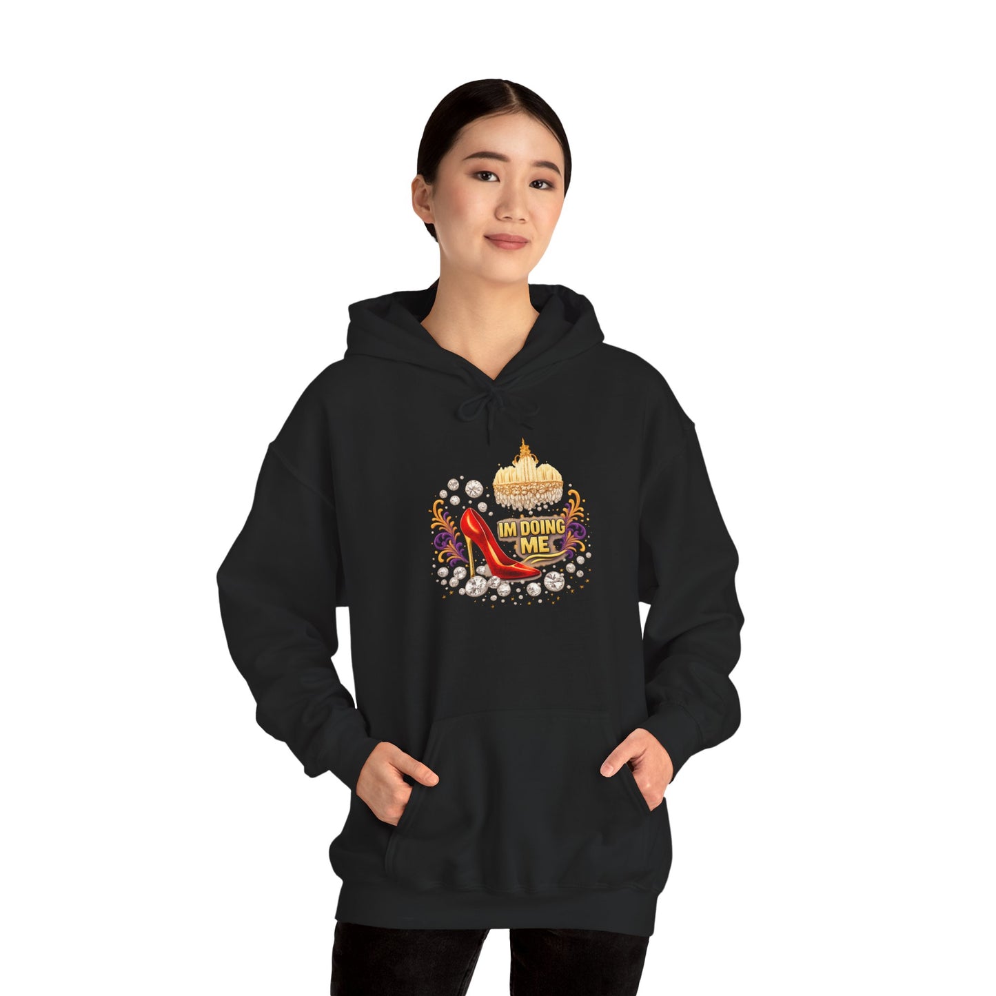 Hoodie — 'I'm Doing Me' High Heel Crown Graphic Hooded Sweatshirt