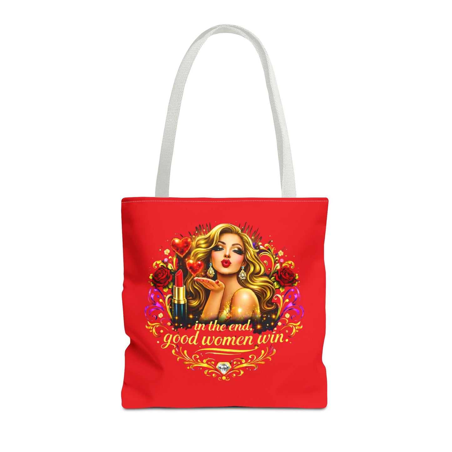 Tote Bag — "In the End, Good Women Win" Glamour Graphic Tote Blonde