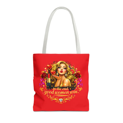 Tote Bag — "In the End, Good Women Win" Glamour Graphic Tote Blonde