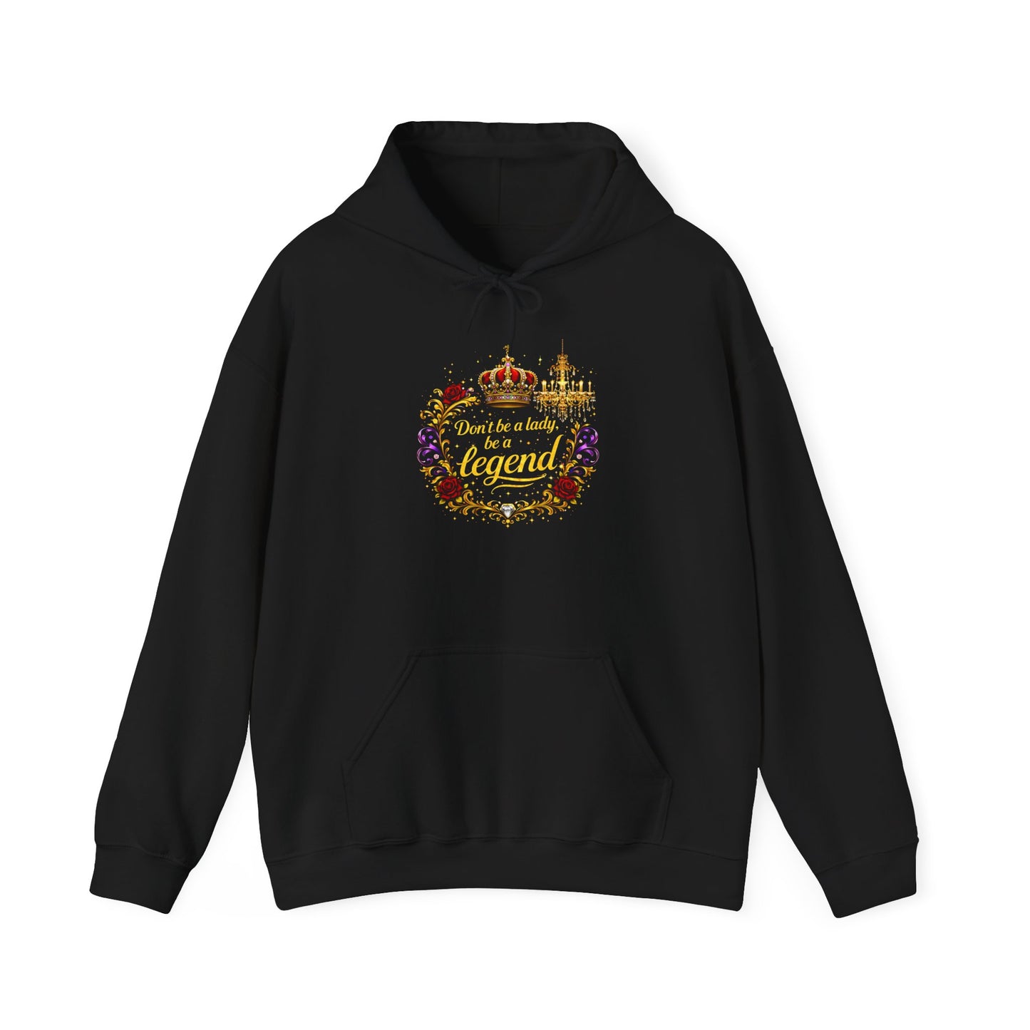 Legend Queen Crown Floral Hoodie — Regal Feminine Comfort Sweatshirt