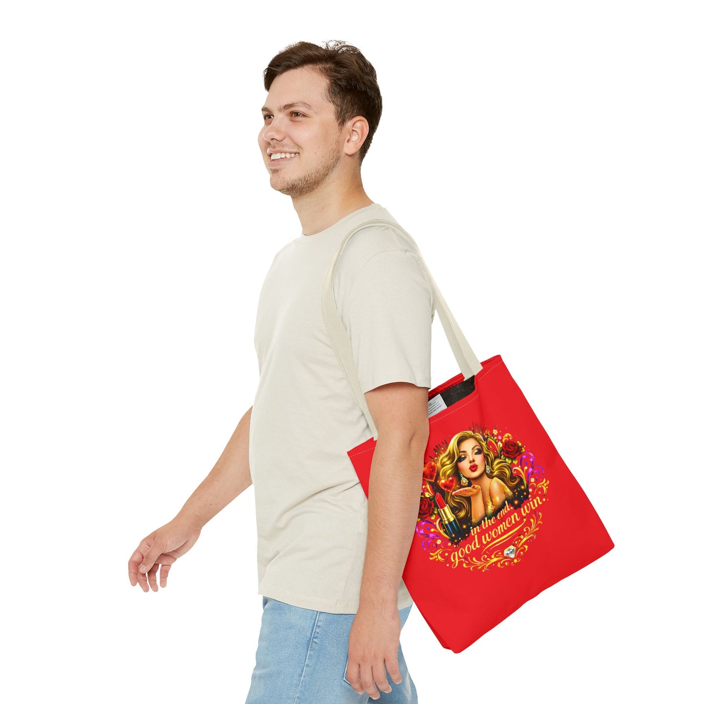 Tote Bag — "In the End, Good Women Win" Glamour Graphic Tote Blonde