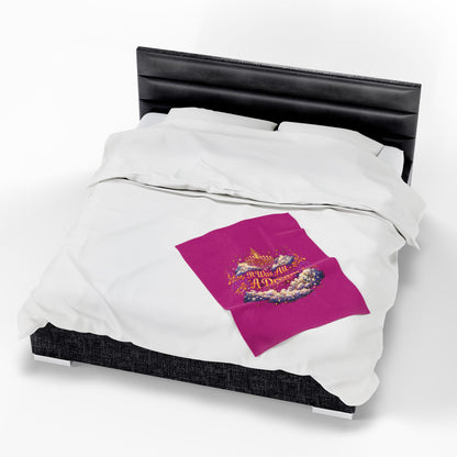 Dreamy Velveteen Plush Blanket - "It Was All A Dream" Cloud & Chandelier Design